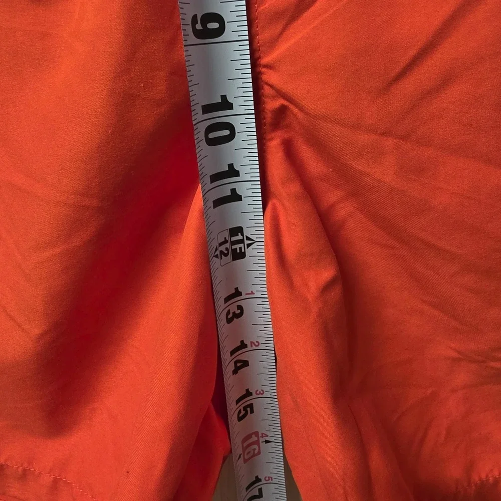 Hot Coals‎ Mens Orange Swim Trunks Quick Dry UPF 50+ Side Stripe Mesh Lining M